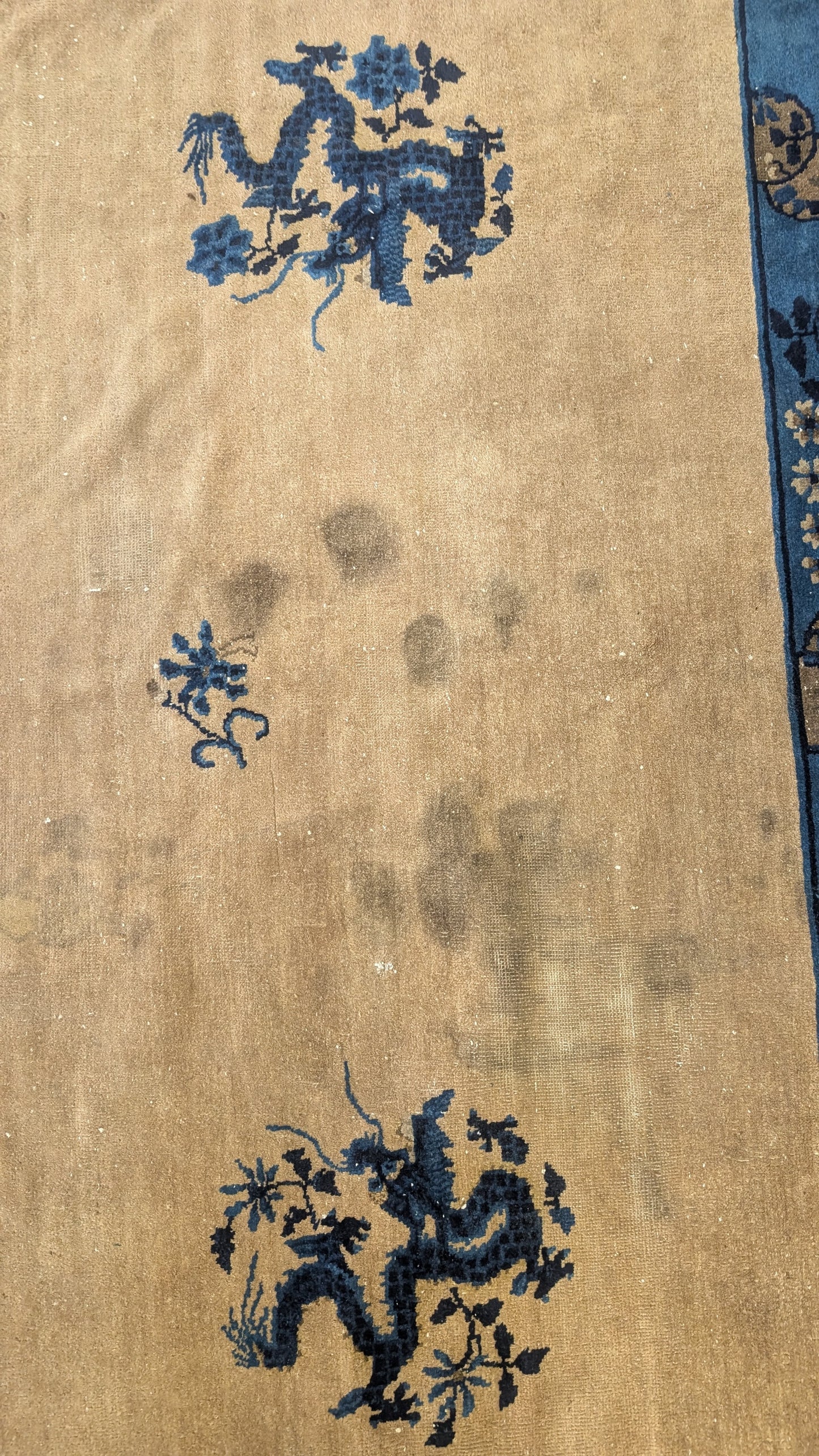 Antique Chinese Peking Rug, 9x13 - "The Five Dragons"