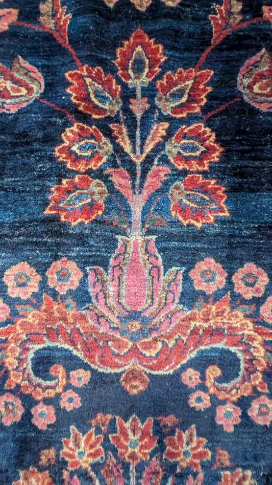 Antique Mohajeran Sarouk Persian Rug, 8x12, "The Luminous Garden"