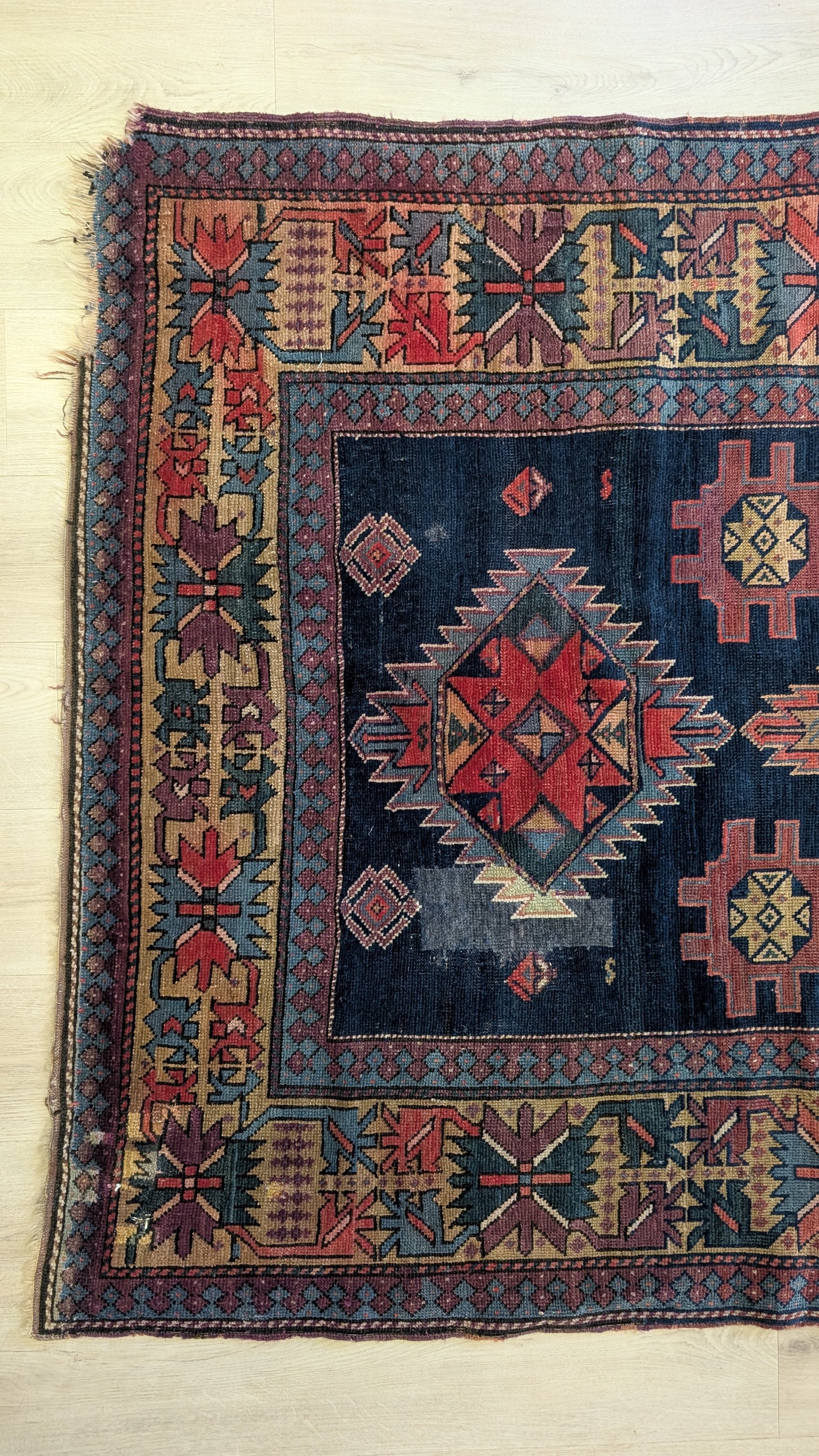 Antique Persian Tribal Rug, 5x10, 'The Signal Pathway'