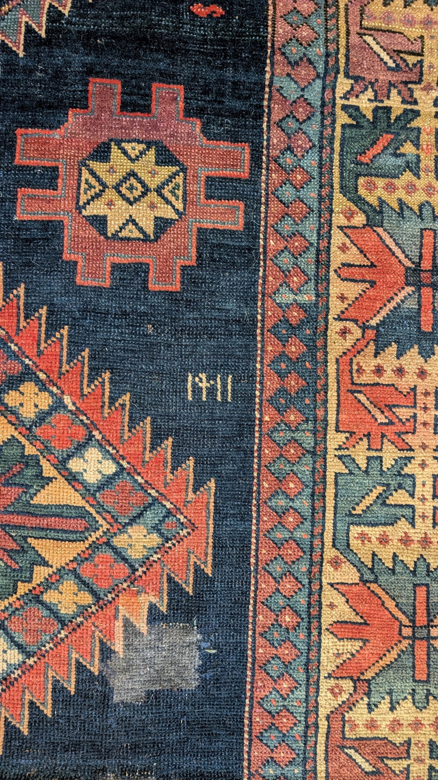 Antique Persian Tribal Rug, 5x10, 'The Signal Pathway'