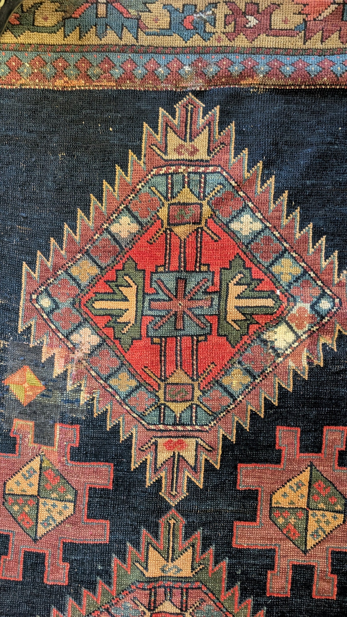 Antique Persian Tribal Rug, 5x10, 'The Signal Pathway'