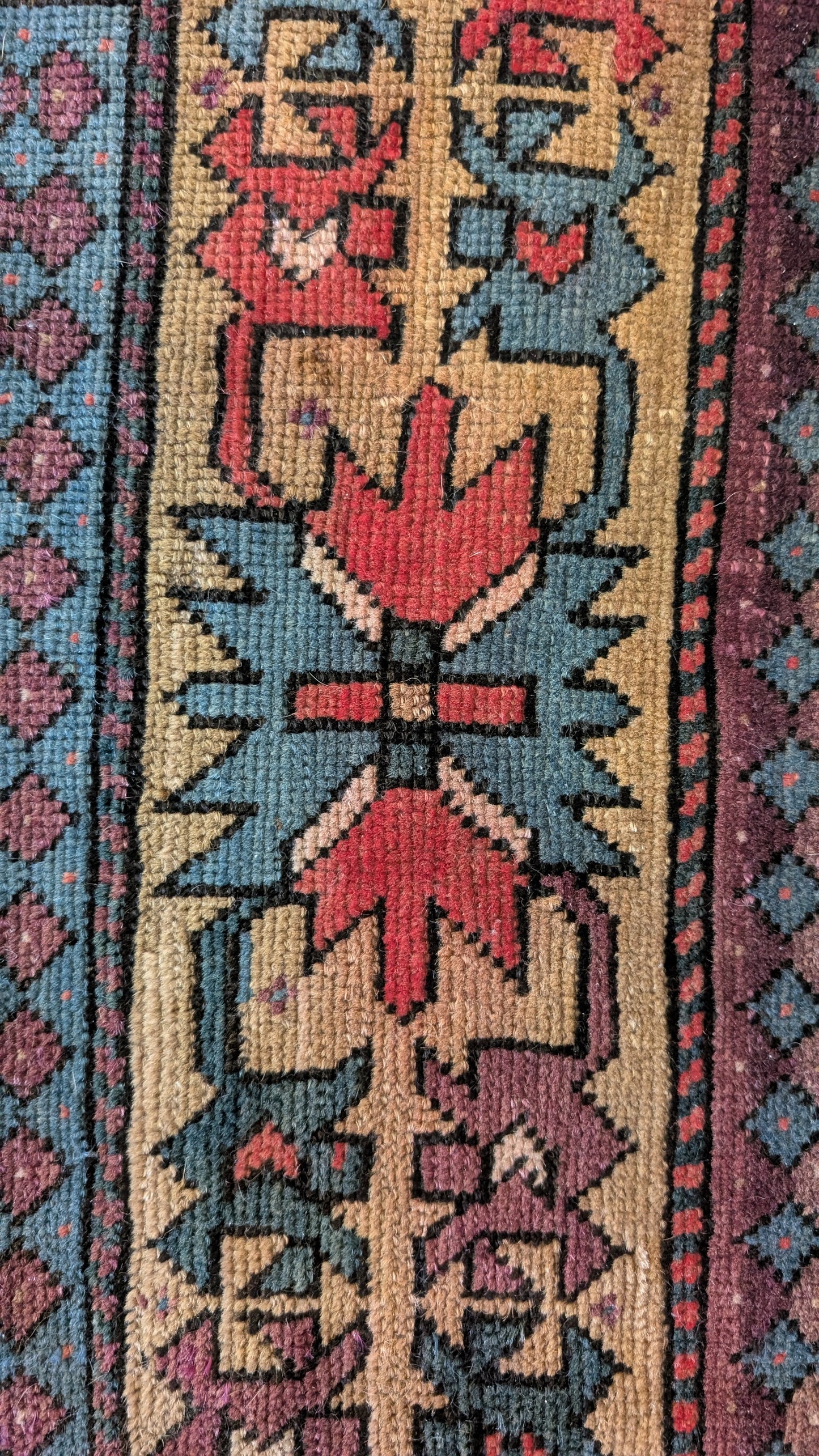 Antique Persian Tribal Rug, 5x10, 'The Signal Pathway'