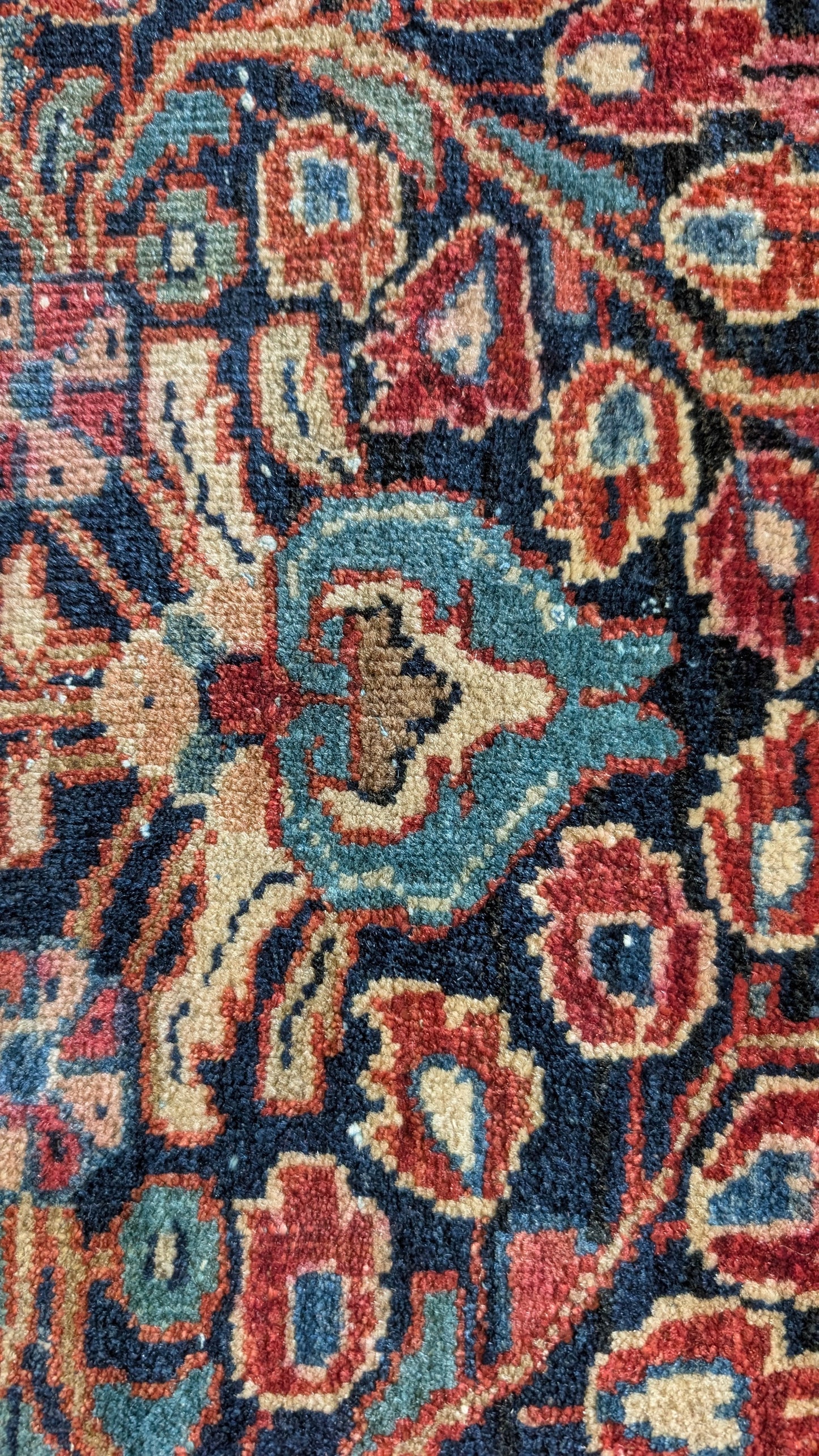 Antique Persian Sarouk Rug, 6x9, "The Midnight Garden"