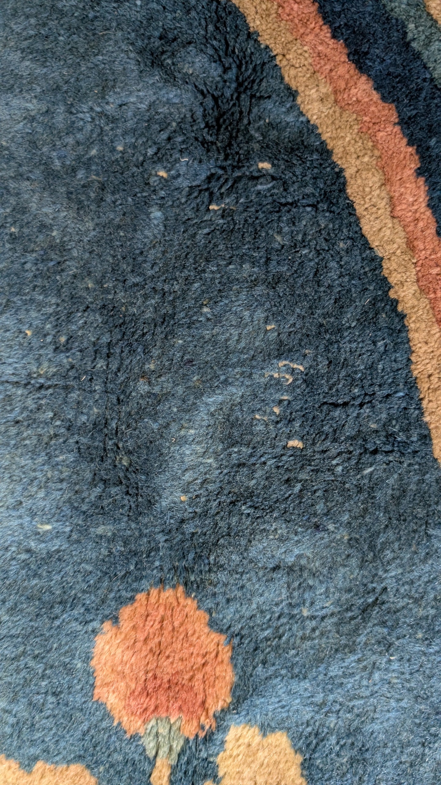 Antique Chinese Art Deco Rug, 11x16, "Palace Blossoms at Dusk"