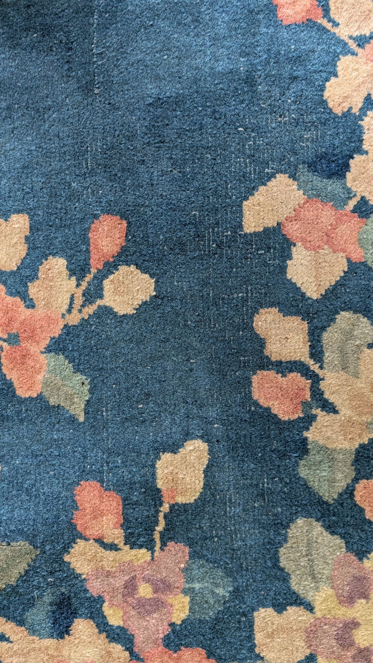 Antique Chinese Art Deco Rug, 11x16, "Palace Blossoms at Dusk"