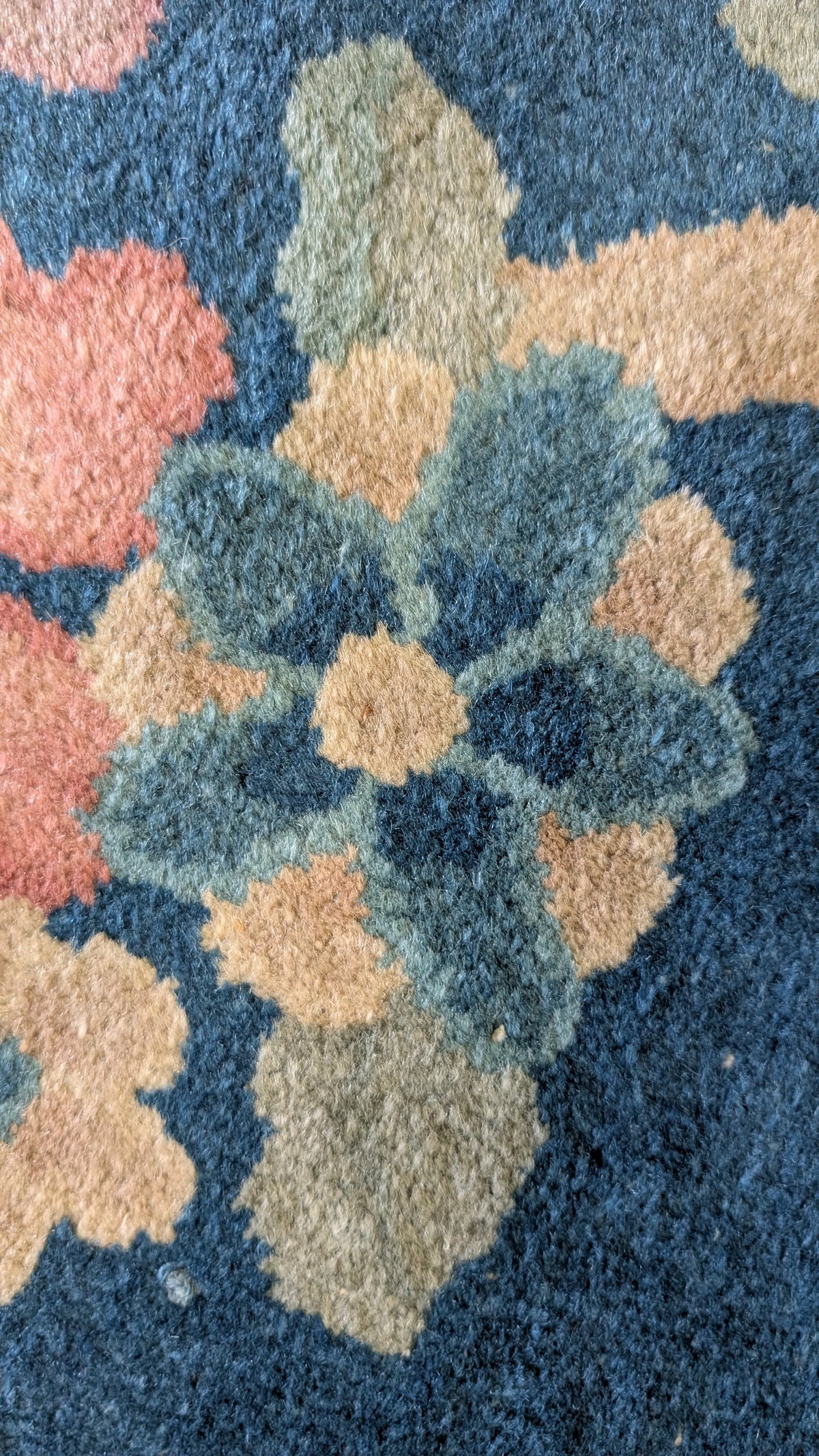 Antique Chinese Art Deco Rug, 11x16, "Palace Blossoms at Dusk"