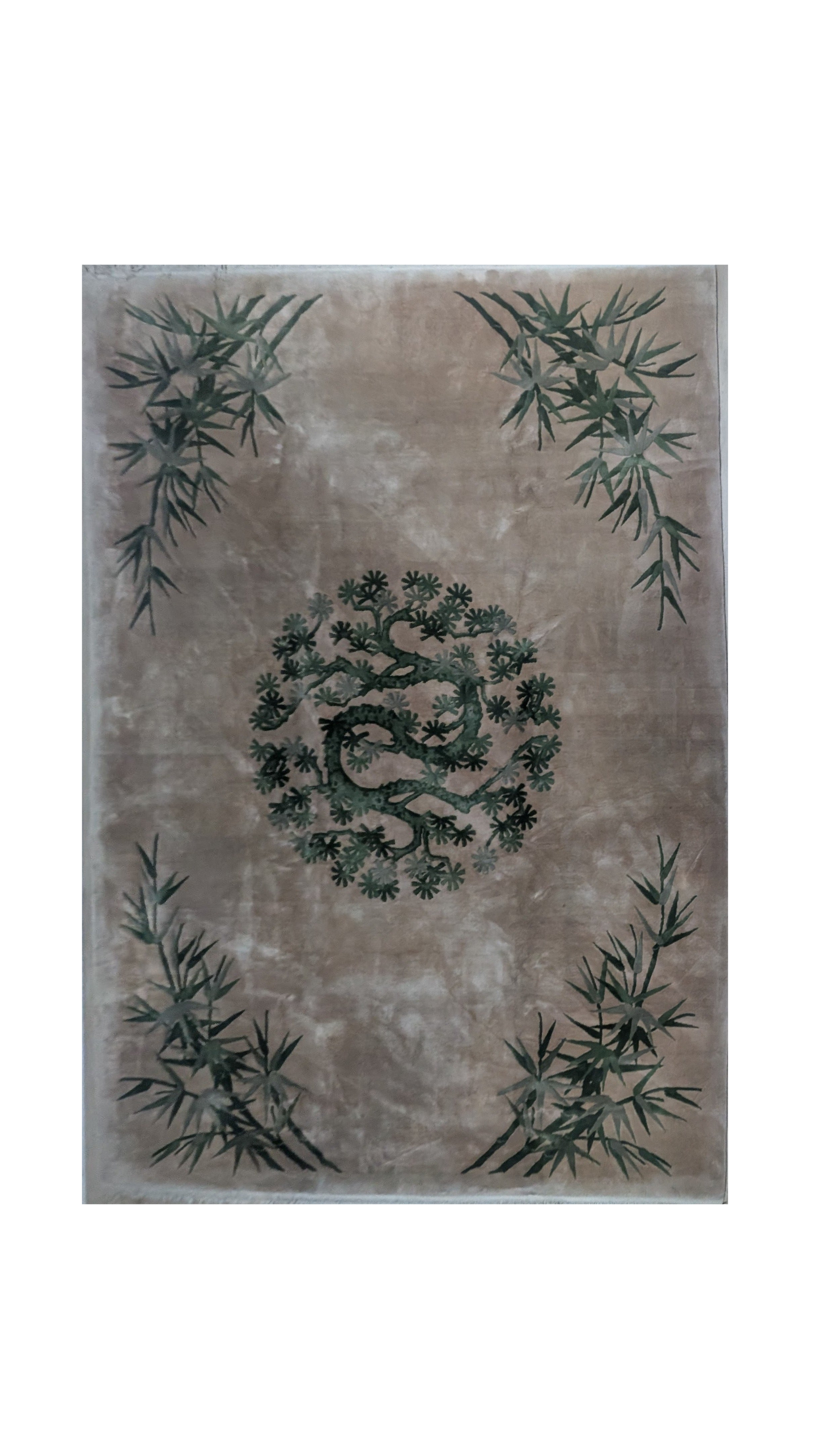 Vintage Chinese Rug, 9x12, 'The Bamboo Sanctuary'