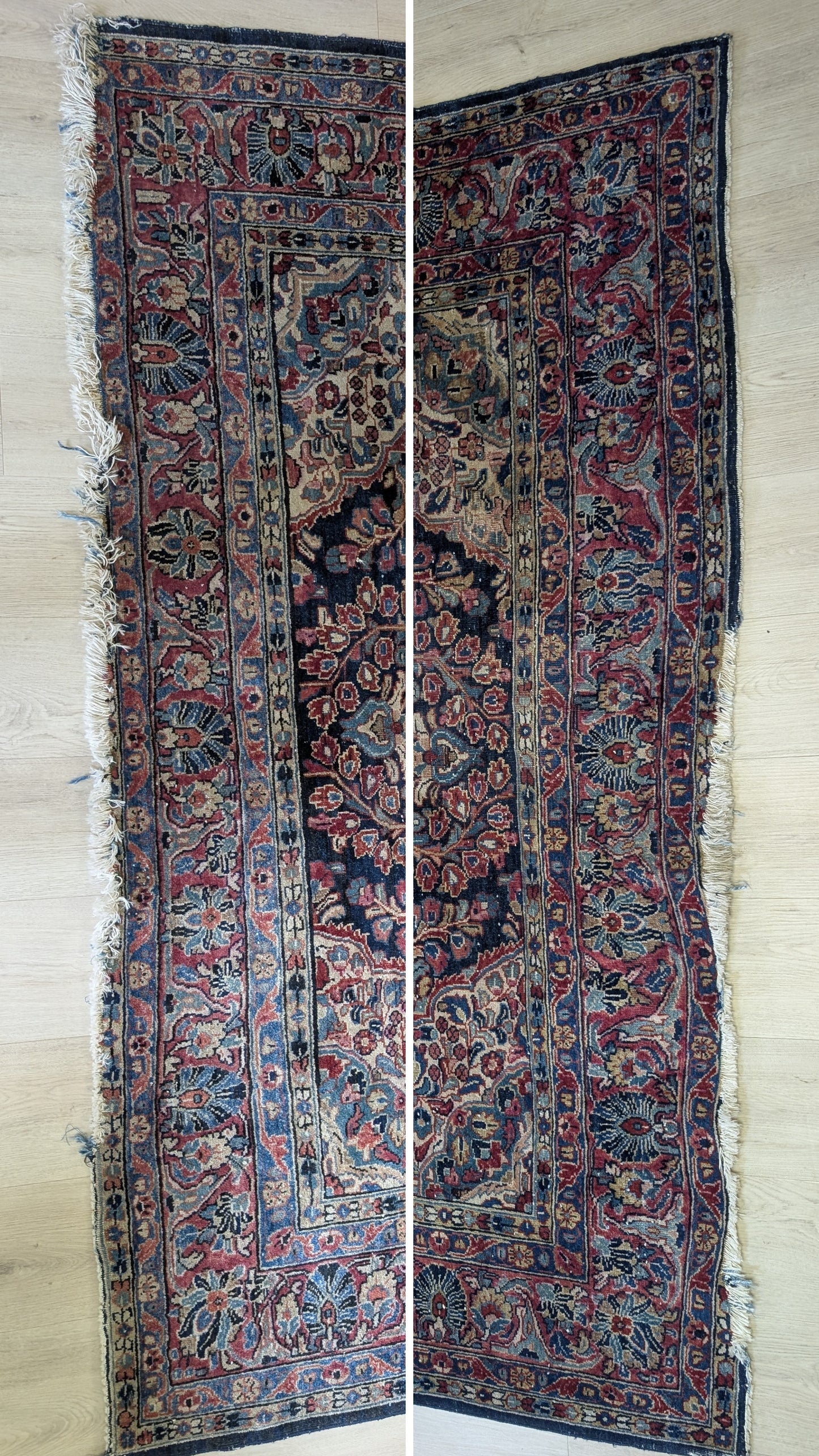 Antique Persian Sarouk Rug, 6x9, "The Midnight Garden"