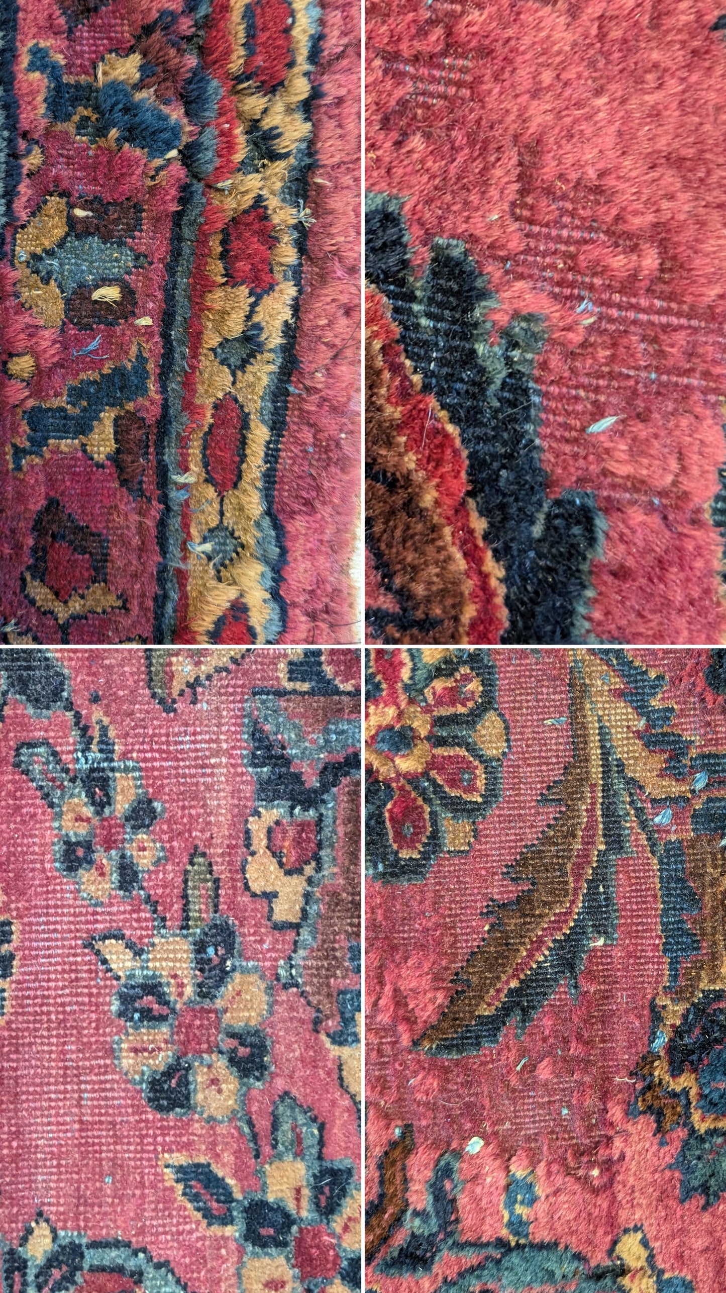 Antique Persian Sarouk Rug, 9x11 - Lustrous Rose Legacy