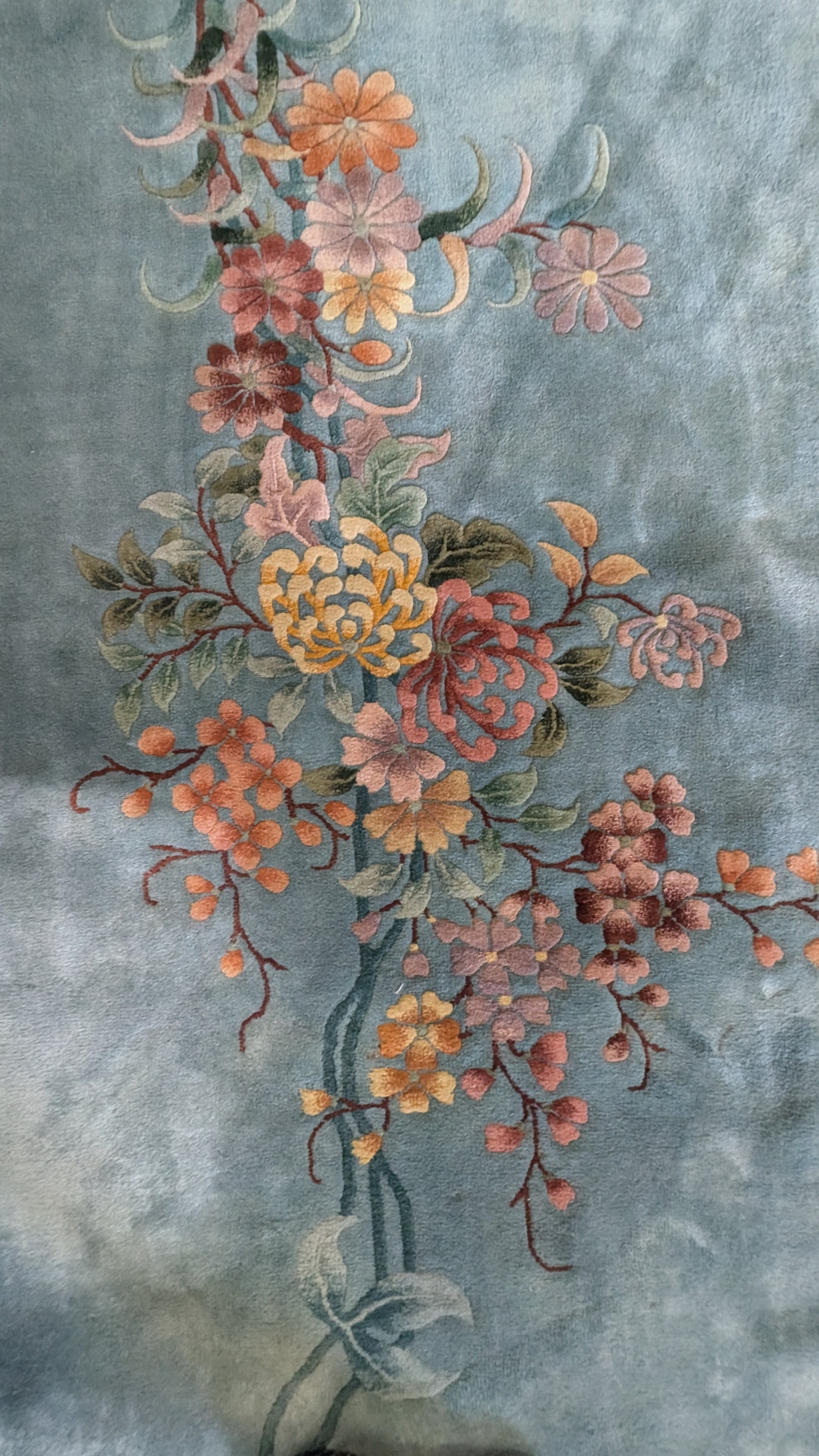 COMING SOON Antique Art Deco Chinese Rug, 9x12, "The Teal Haven"