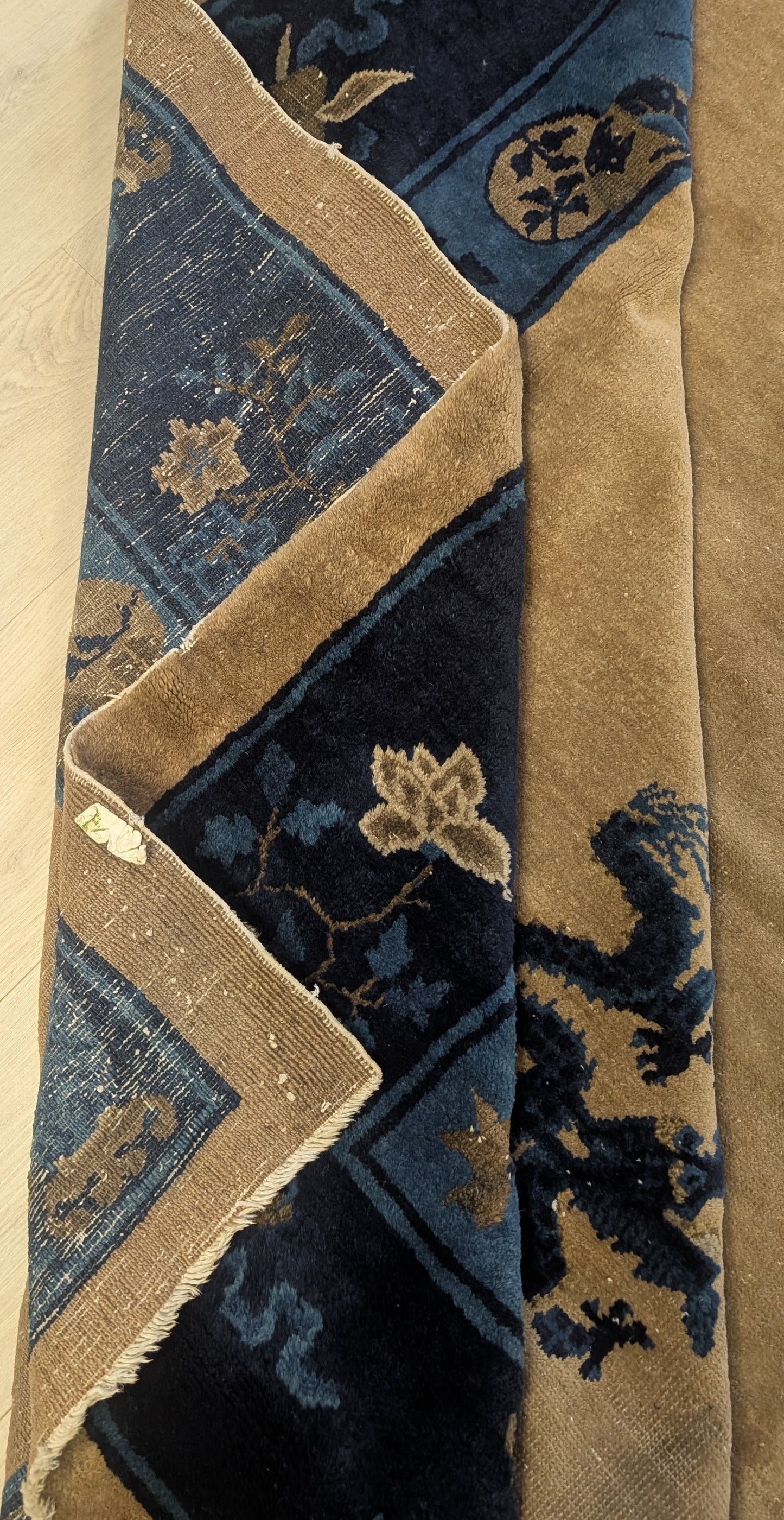 Antique Chinese Peking Rug, 9x13 - "The Five Dragons"