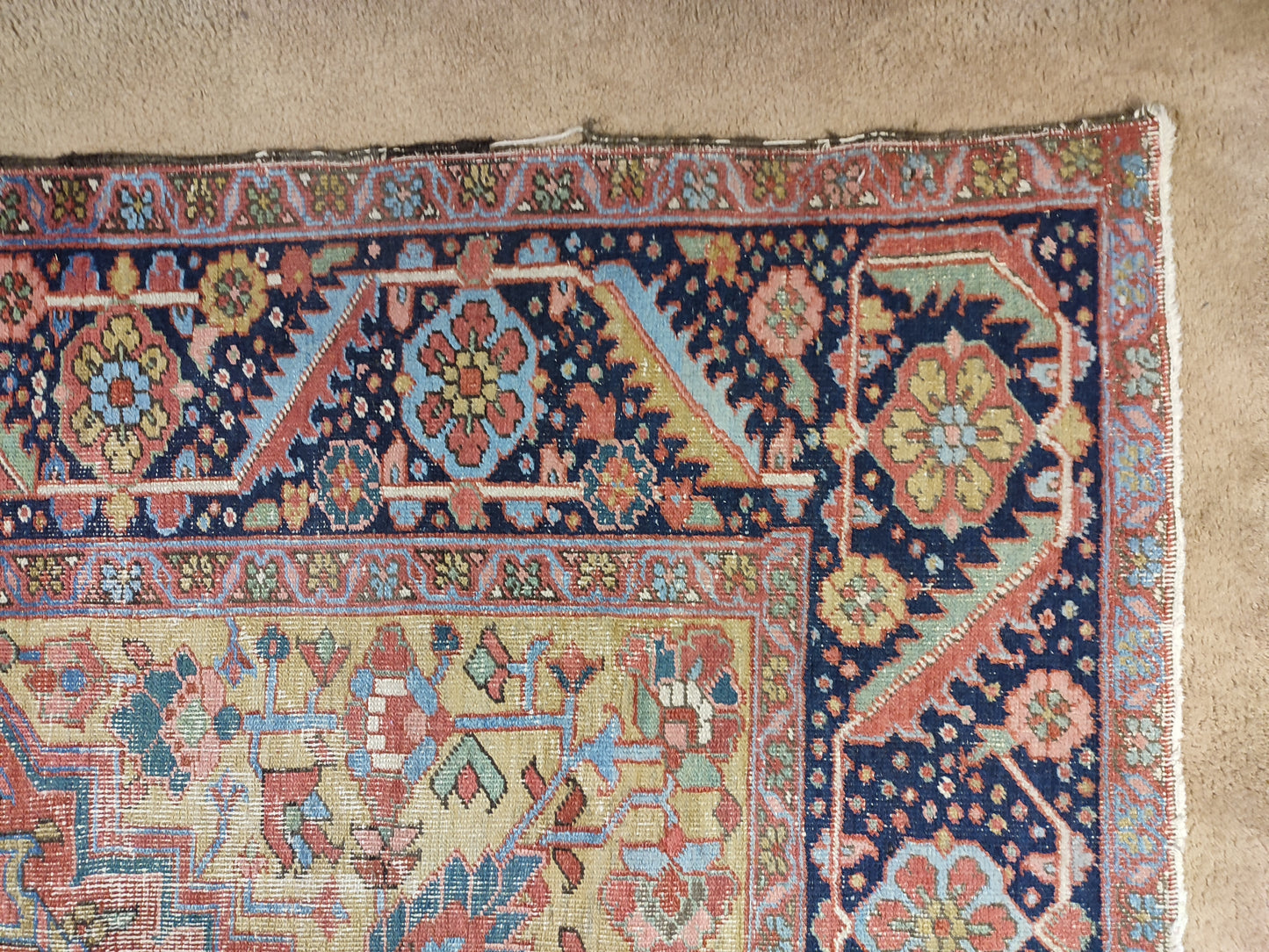 SOLD - Antique Persian Heriz Rug, 8'2"x11'2"