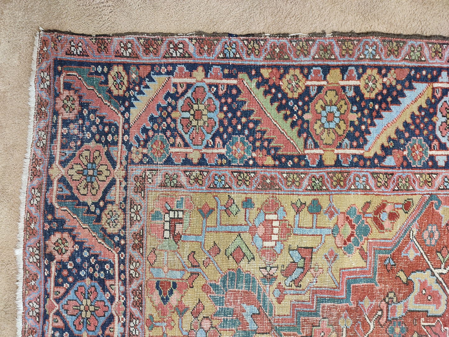 SOLD - Antique Persian Heriz Rug, 8'2"x11'2"