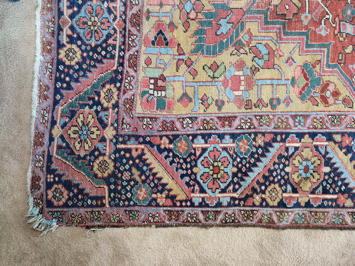 SOLD - Antique Persian Heriz Rug, 8'2"x11'2"