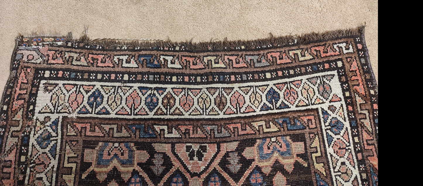 SOLD - Antique Kurdish Rug, 3'6"x6'8"