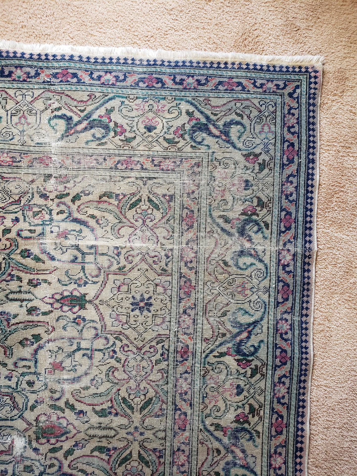 SOLD - 1940's Turkish Rug, 8'5x12'5 - "Clear Sky Calm"