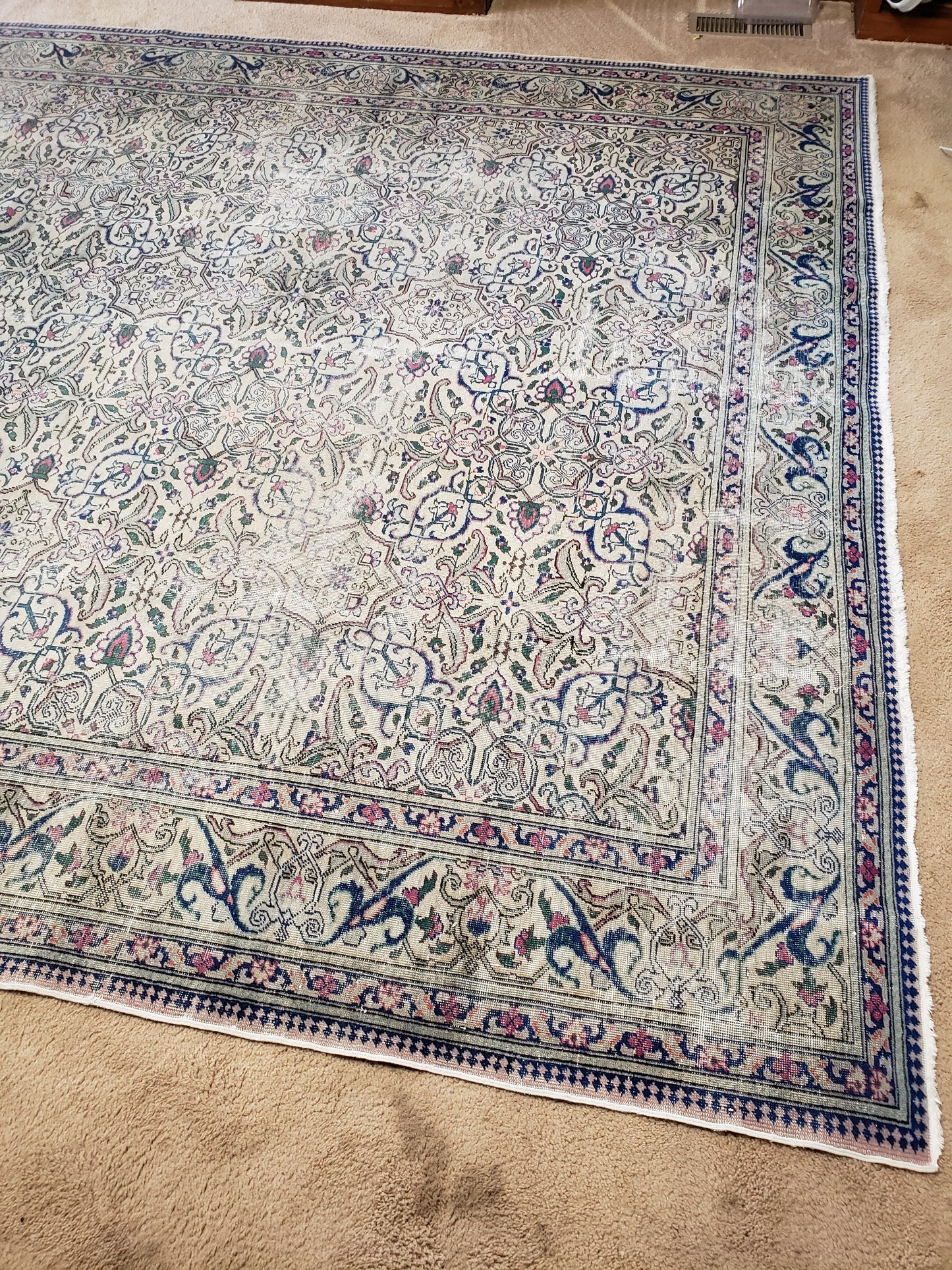 SOLD - 1940's Turkish Rug, 8'5x12'5 - "Clear Sky Calm"