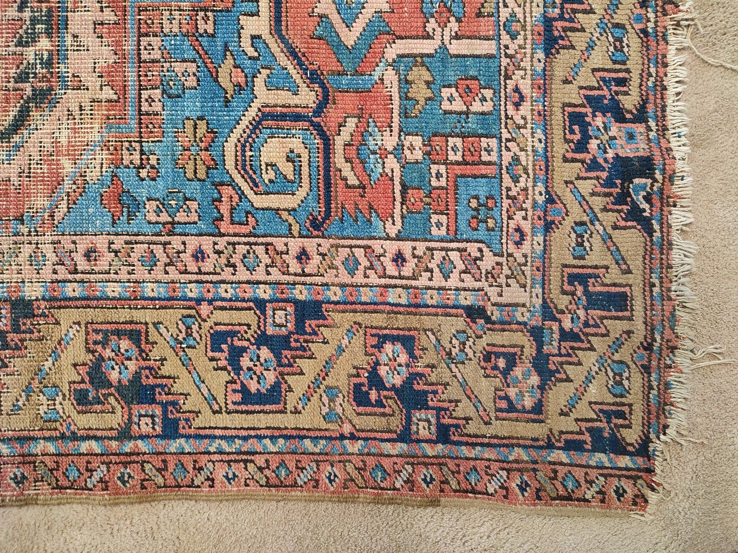 SOLD - Antique Persian Heriz Rug, 9'x13'